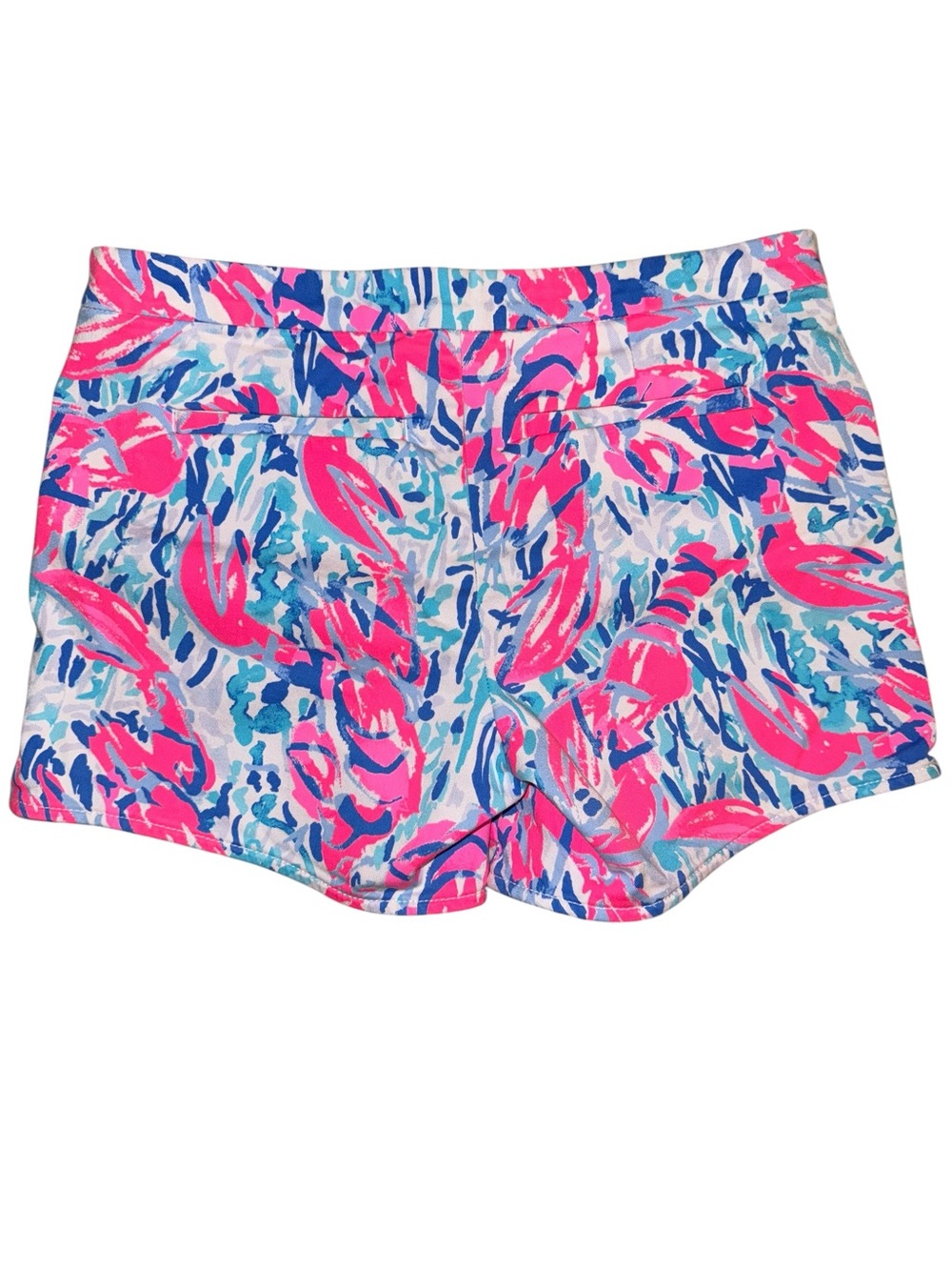 Lilly Pulitzer Hazelle Stretch Shorts – Cosmic Coral Cracked Up Lobster – Size 0 - Picture 4 of 7